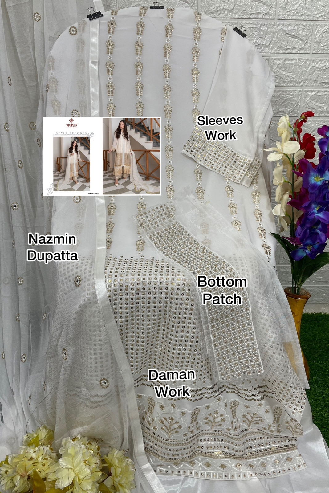 Mahnur Vol 12 Festive Wear Wholesale Georgette Pakistani Salwar Suits Catalog